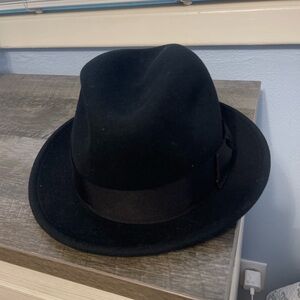 Bailey of Hollywood Black Fedora Hat Men's Size Medium  Made USA 100% Wool
